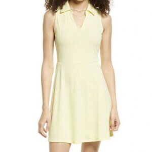 BP Polo Collared Sleeveless Tennis Dress Yellow Lemonade L NWT